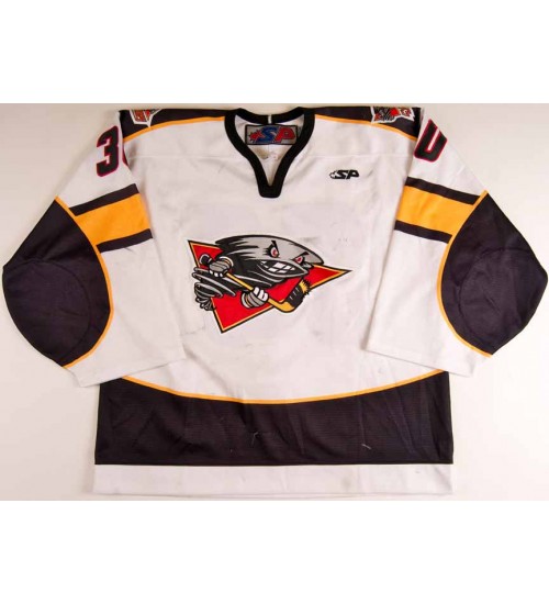 Custom ECHL 2009 10 Cincinnati Cyclones 30 Jeremy Smith Hockey Jersey White